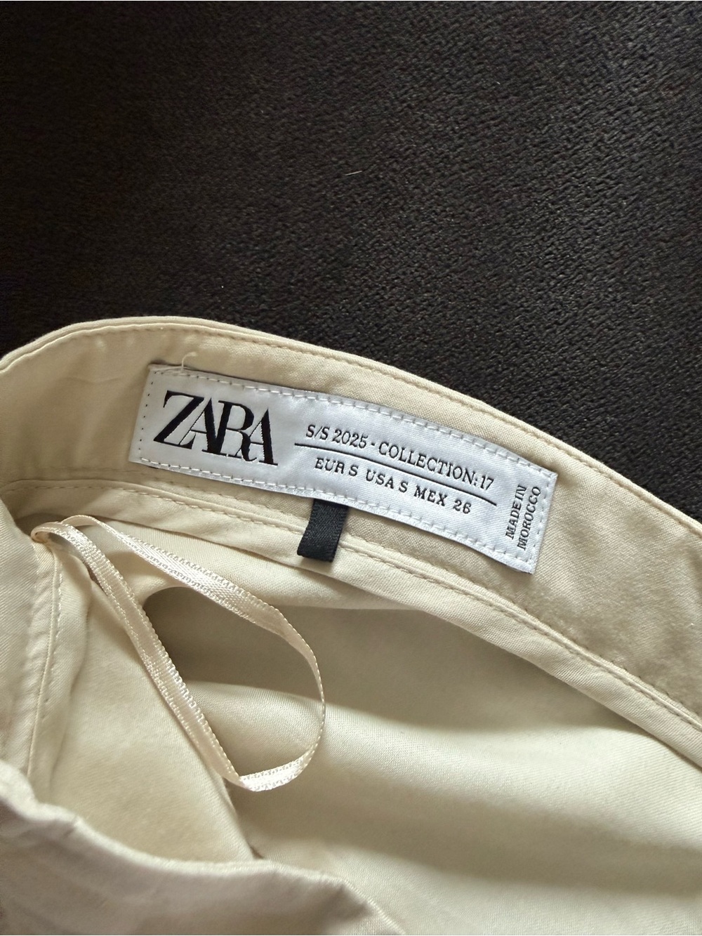 ZARA STUDIO | Ecru Viscose Ruffled Pocket Skirt with Beaded Trim - Picture 8 of 9
